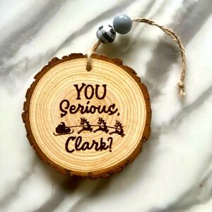 Wood Round Ornament Burned; Home Decor